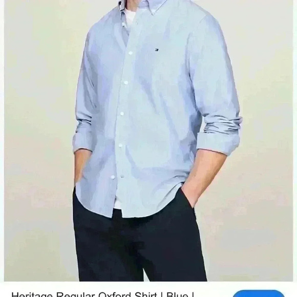 Tommy Hilfiger Other - Tommy Hilfiger blue Men’s Heritage  Oxford Shirt Custom Fit Size L.